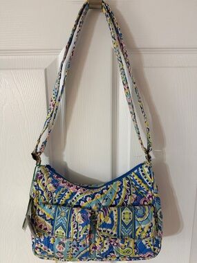 Vera Bradley Retired Capri Blue Pattern Libby Shoulder Bag with Matching Wallet